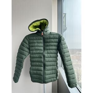 Save the Duck Puffer Jacket Mens XS Green Plumtech Synthetic Down Vegan Quilted